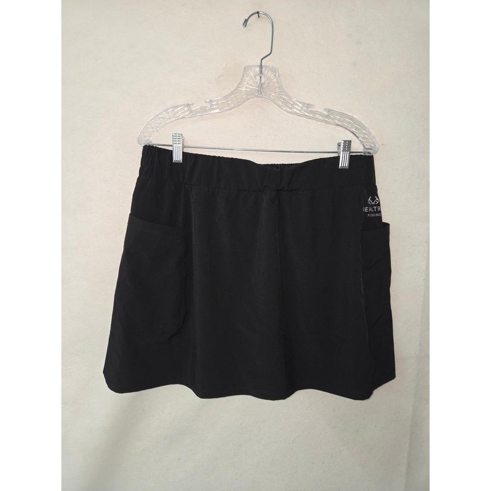 Realtree Fishing Women Black Athletic Skort XXL Built-in Shorts Pockets IV051024